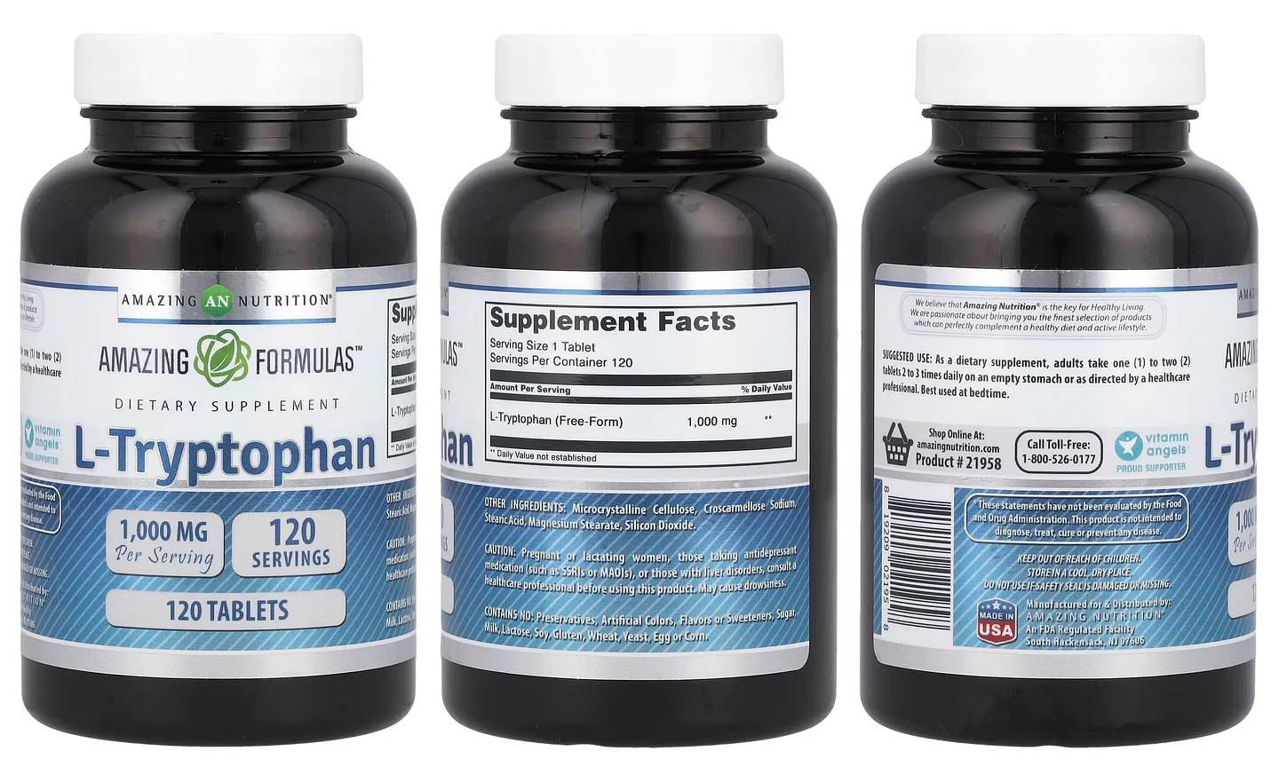 Amazing Nutrition, L-Tryptophan packaging