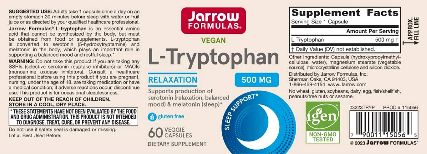 Jarrow Formulas, L-Tryptophan label