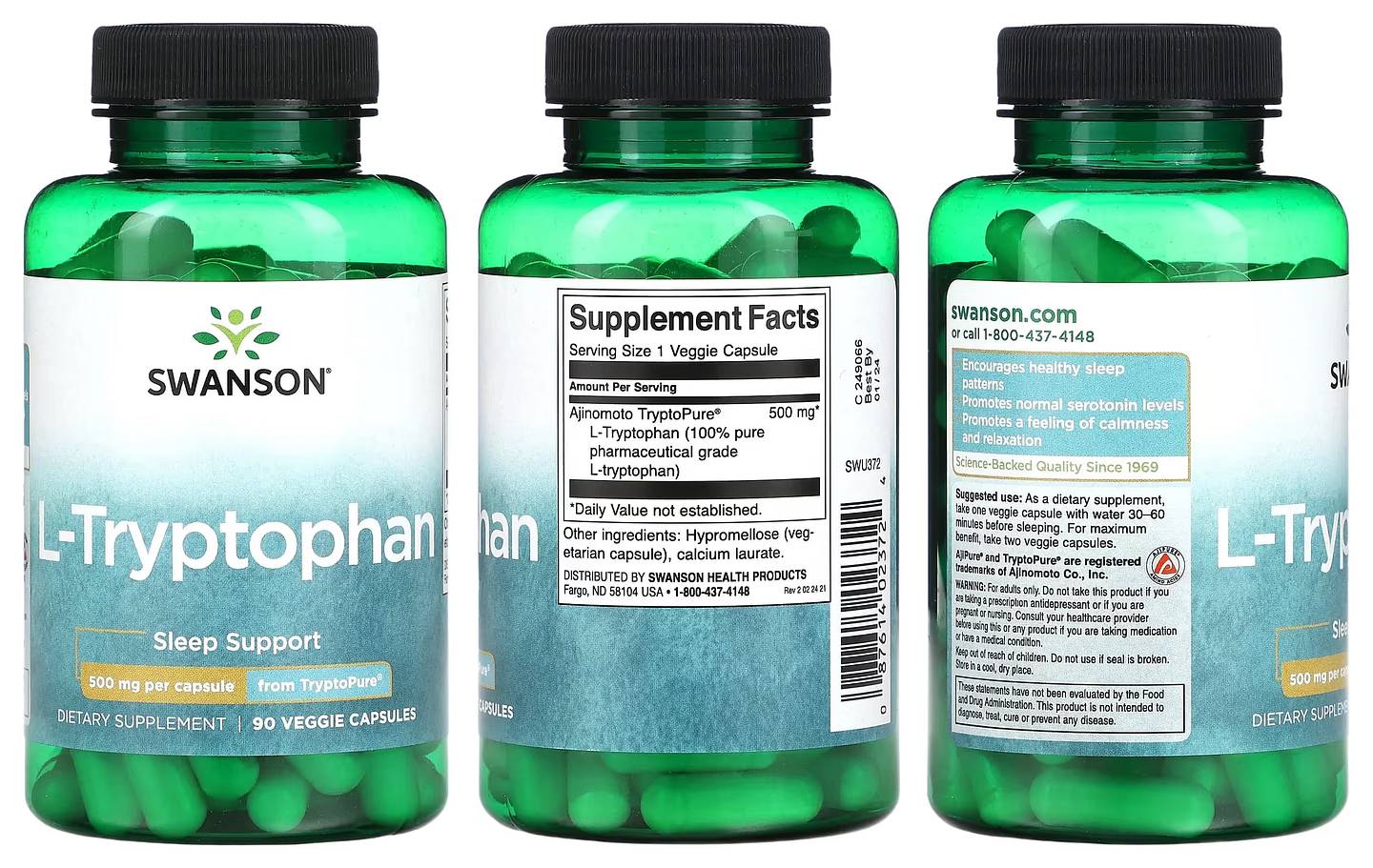 Swanson, L-Tryptophan packaging