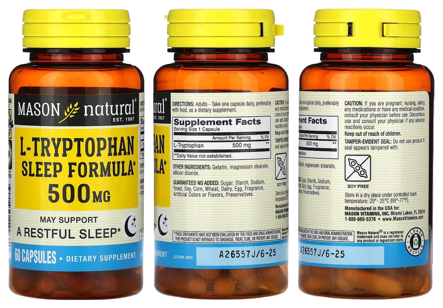 Mason Natural, L-Tryptophan Sleep Formula packaging