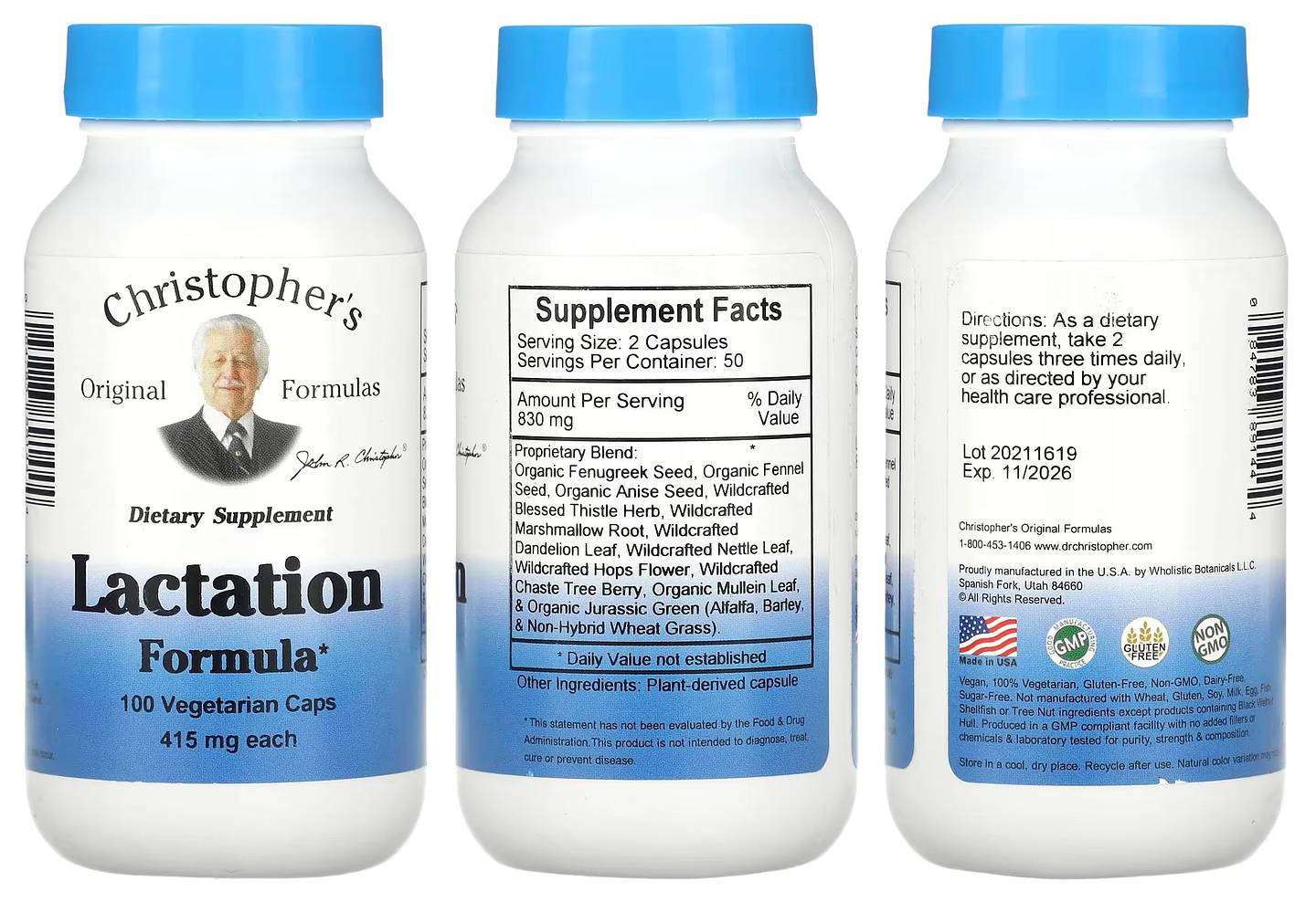 Dr. Christopher's, Lactation Formula packaging