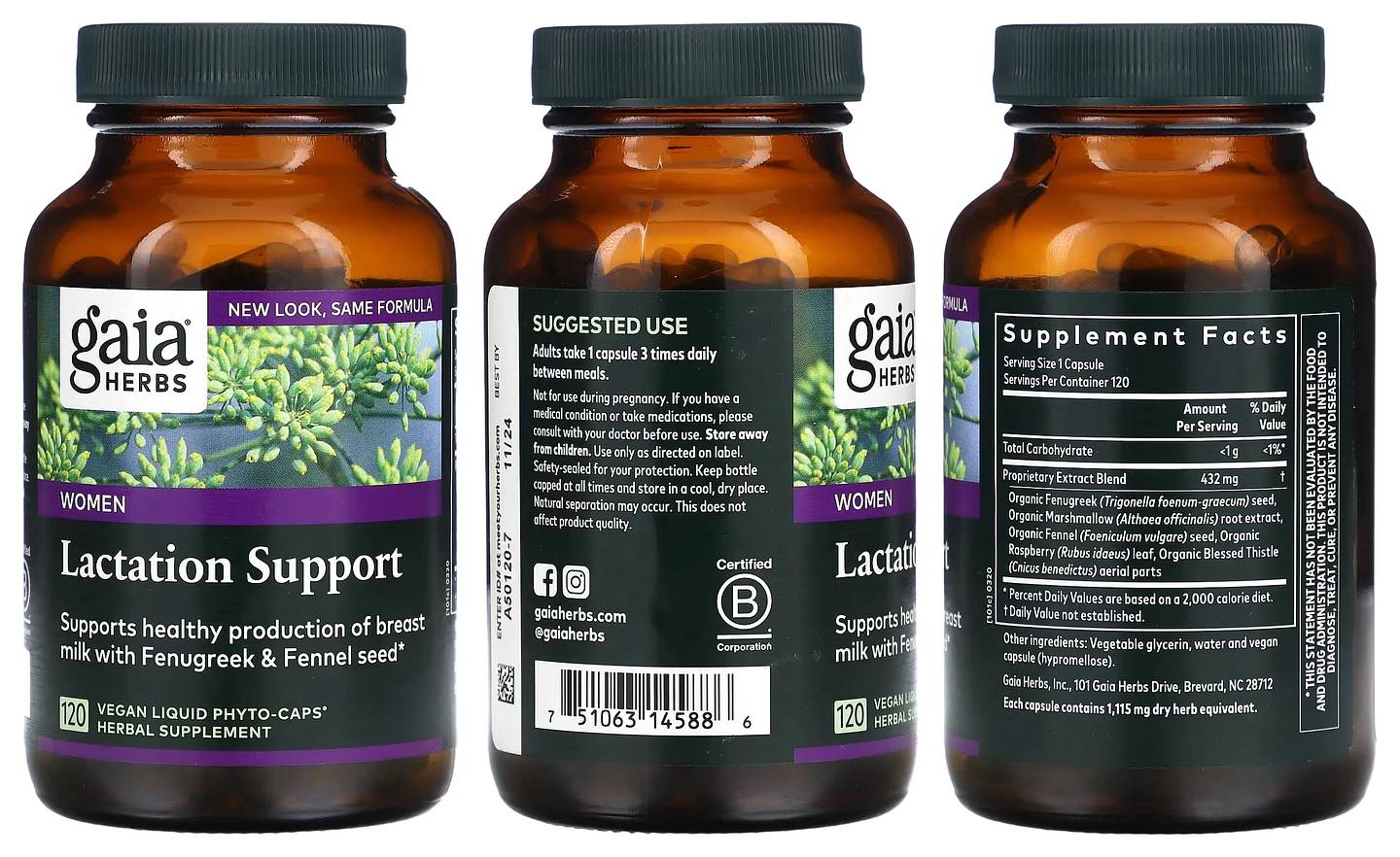 Gaia Herbs, Lactation Support packaging