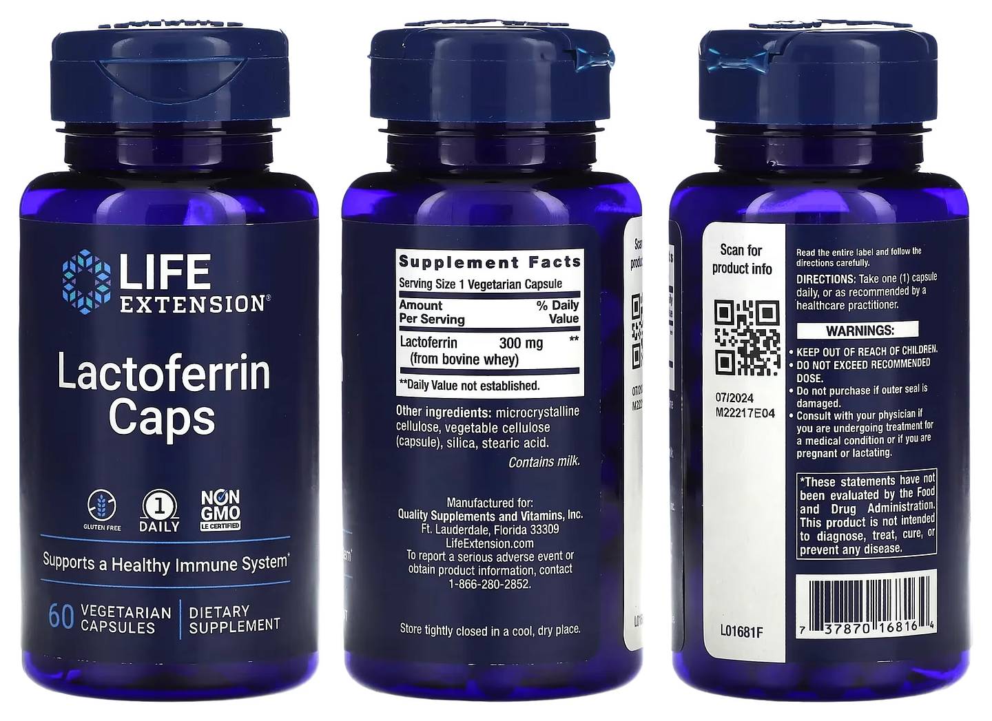 Life Extension, Lactoferrin Caps packaging