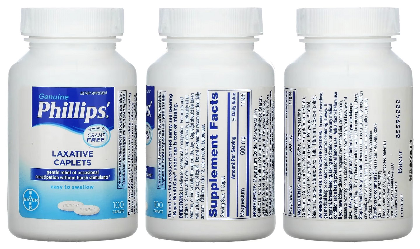 Phillips, Laxative Caplets packaging