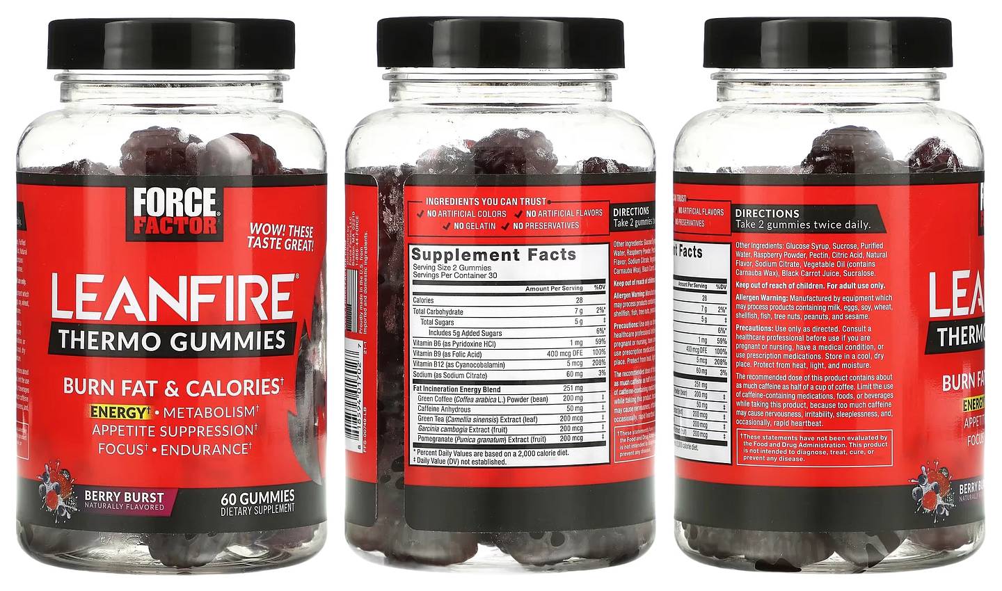 Force Factor, Leanfire Thermo Fat Burner Gummies packaging