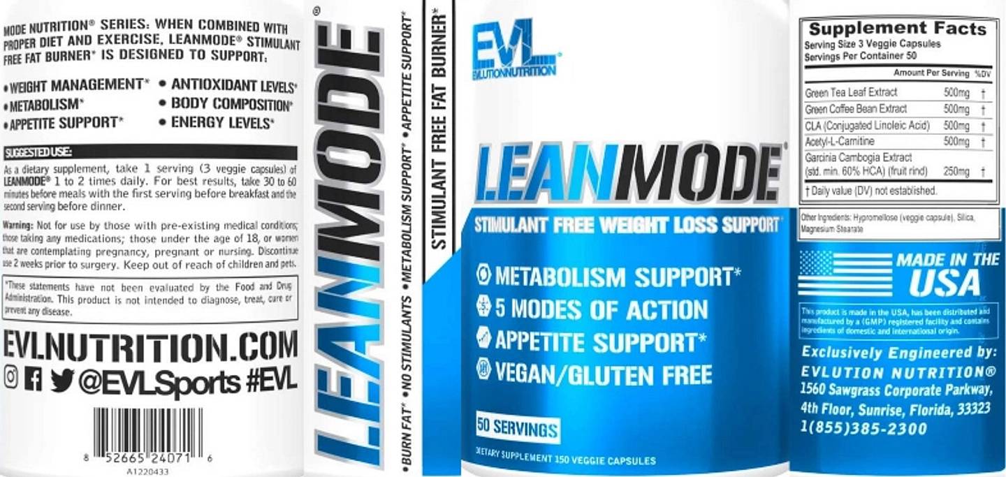 EVLution Nutrition, LeanMode label