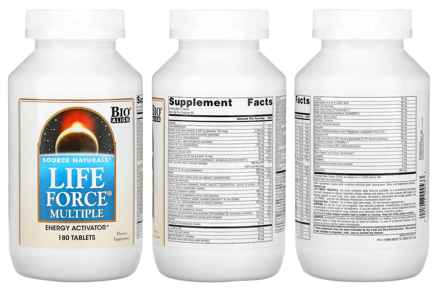 Source Naturals, Life Force Multiple packaging