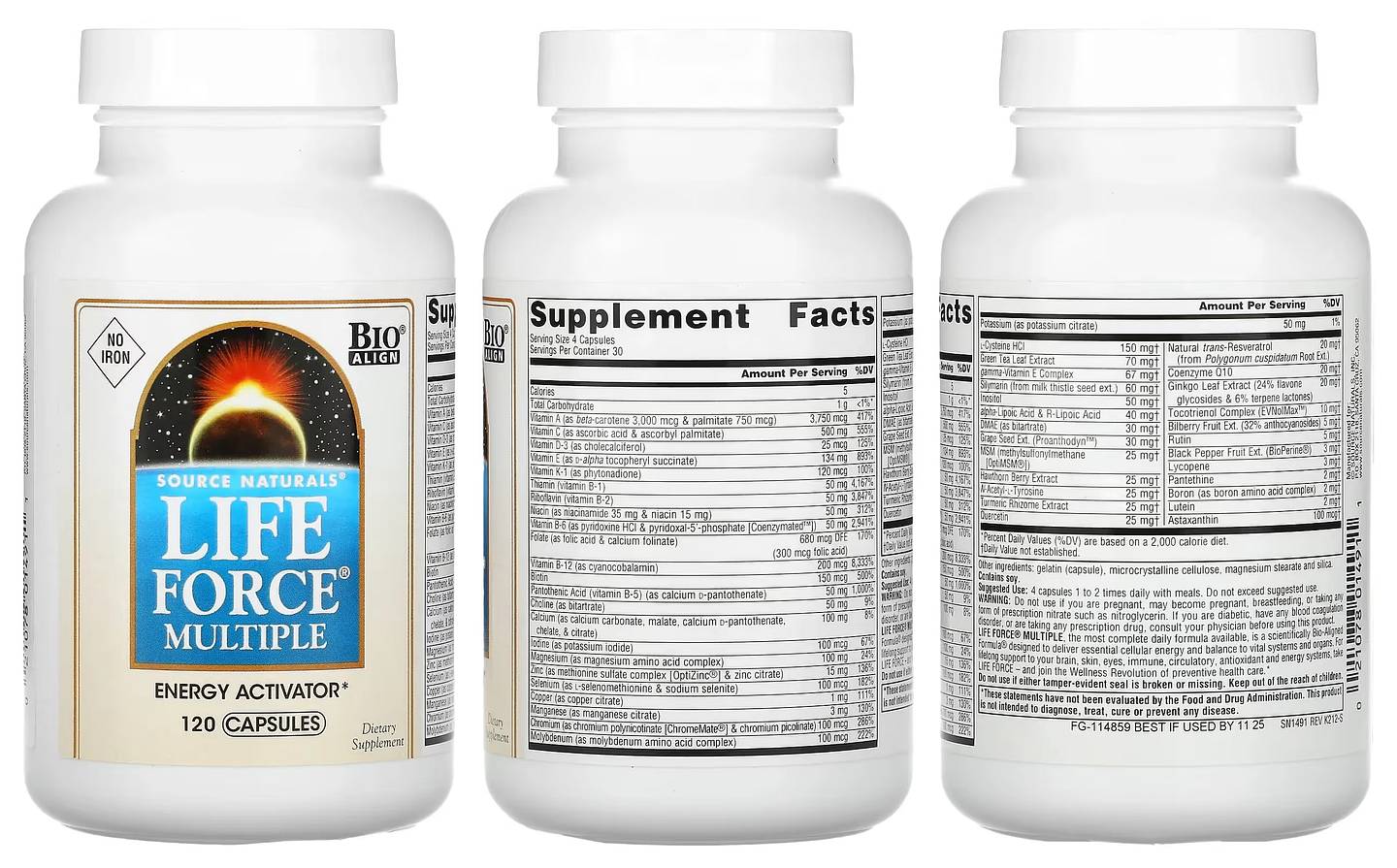 Source Naturals, Life Force Multiple packaging