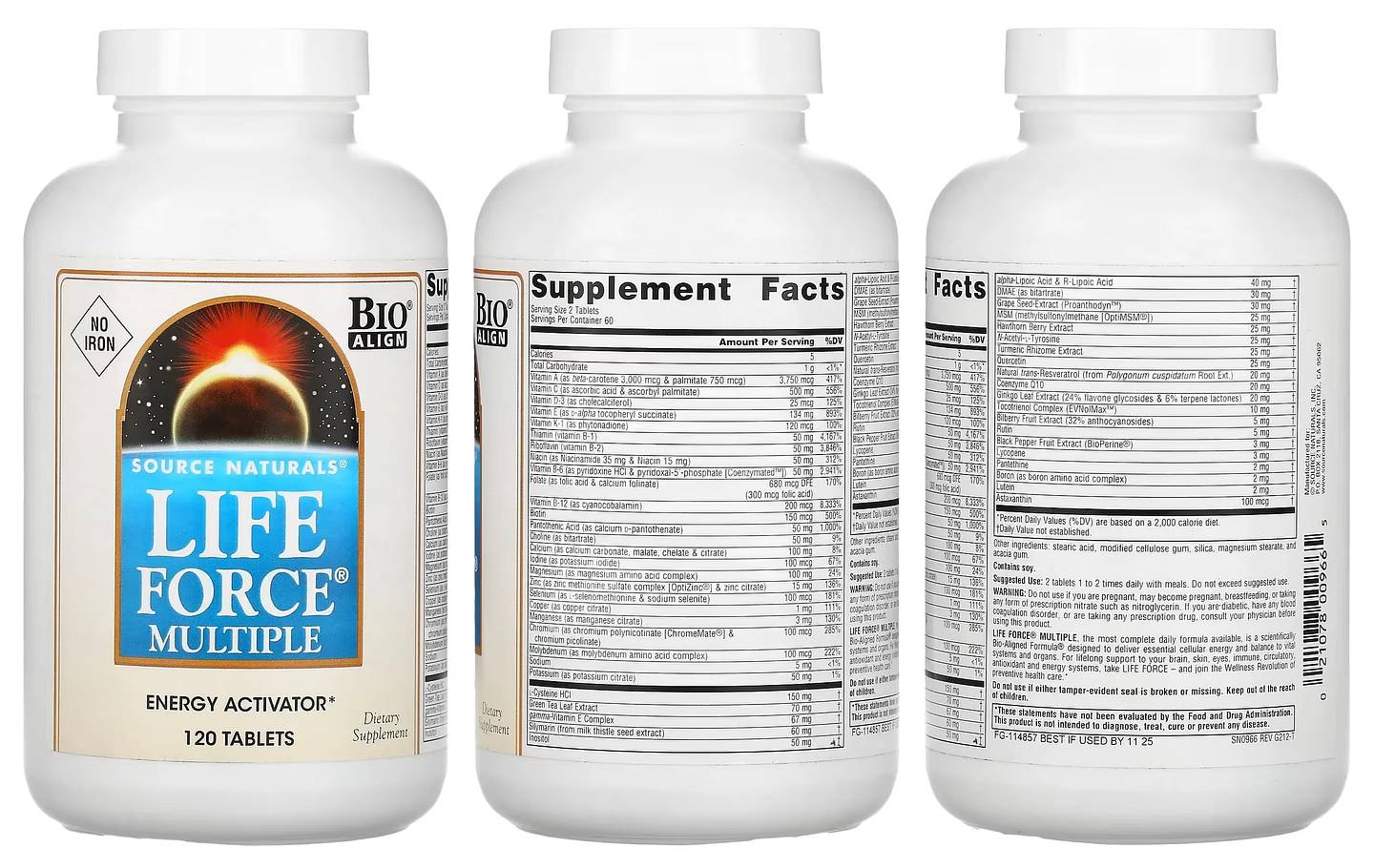 Source Naturals, Life Force Multiple packaging