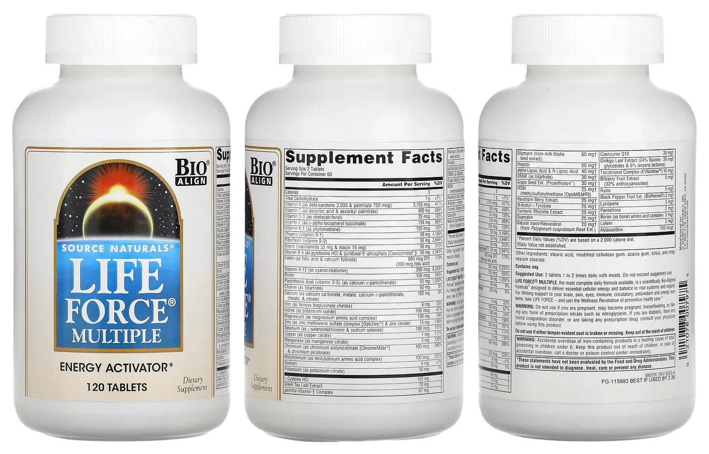 Source Naturals, Life Force Multiple packaging