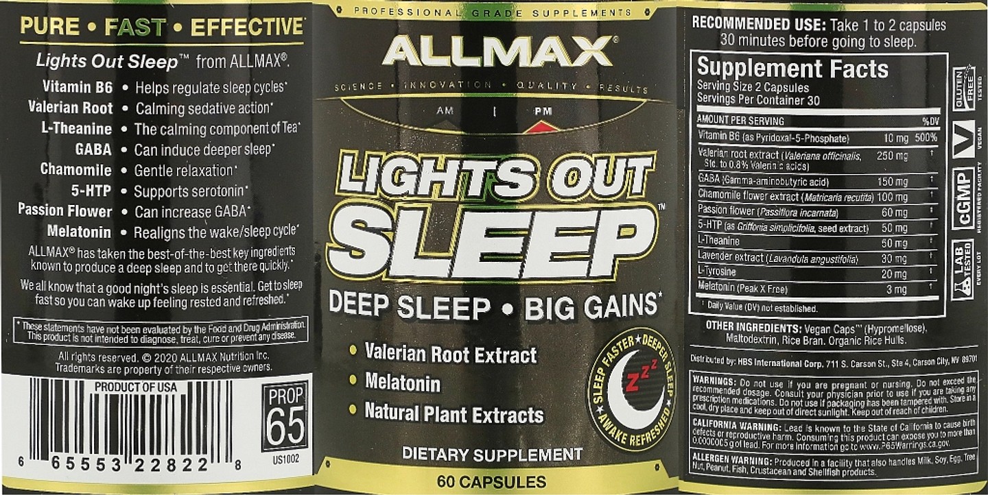 ALLMAX, Lights Out Sleep label