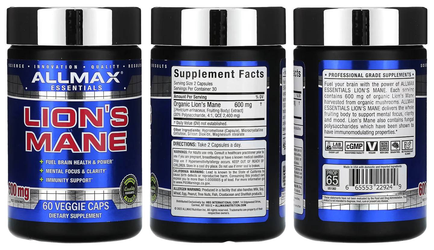 ALLMAX, Lion's Mane packaging