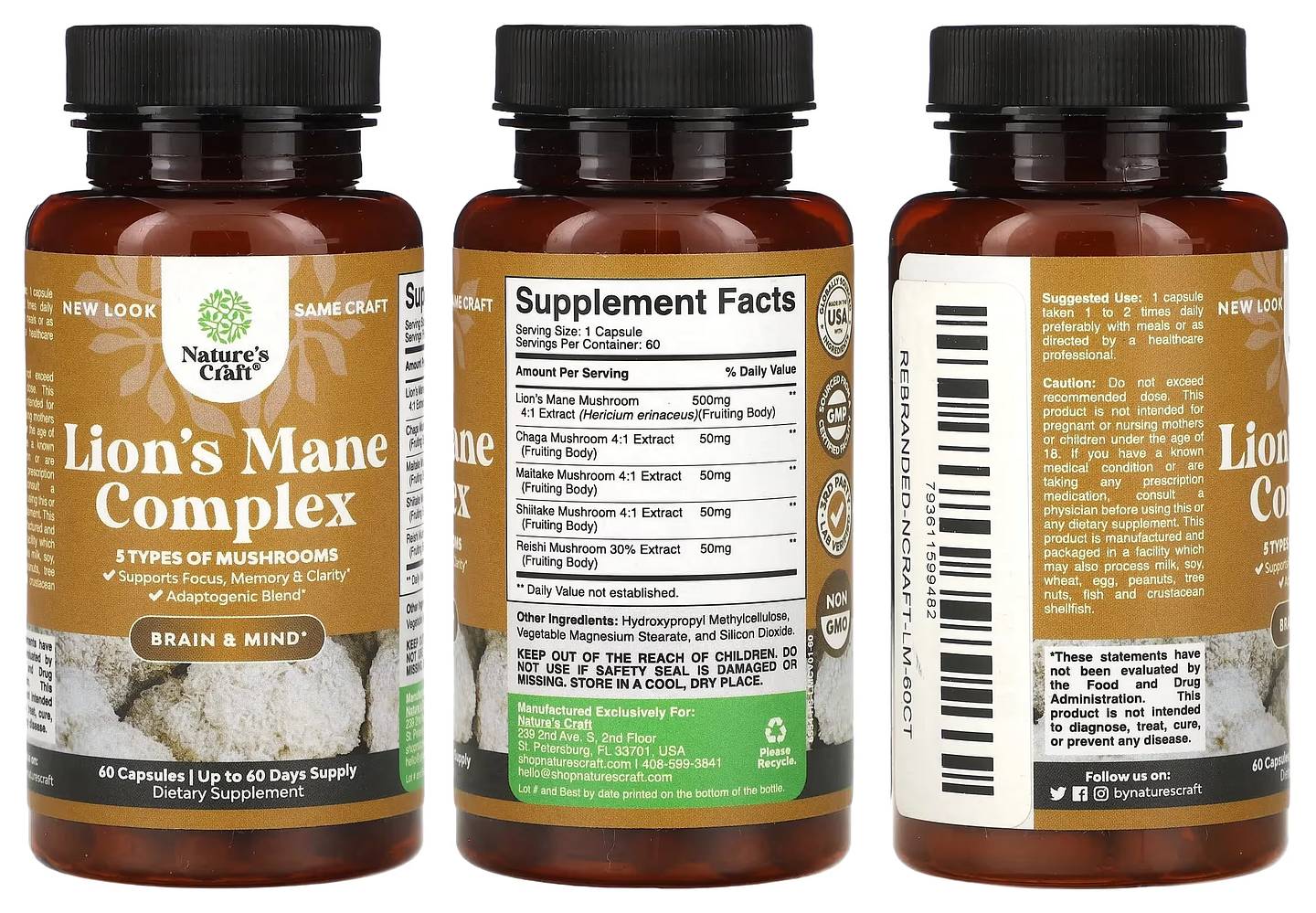 Nature's Craft, Lion's Mane Complex packaging