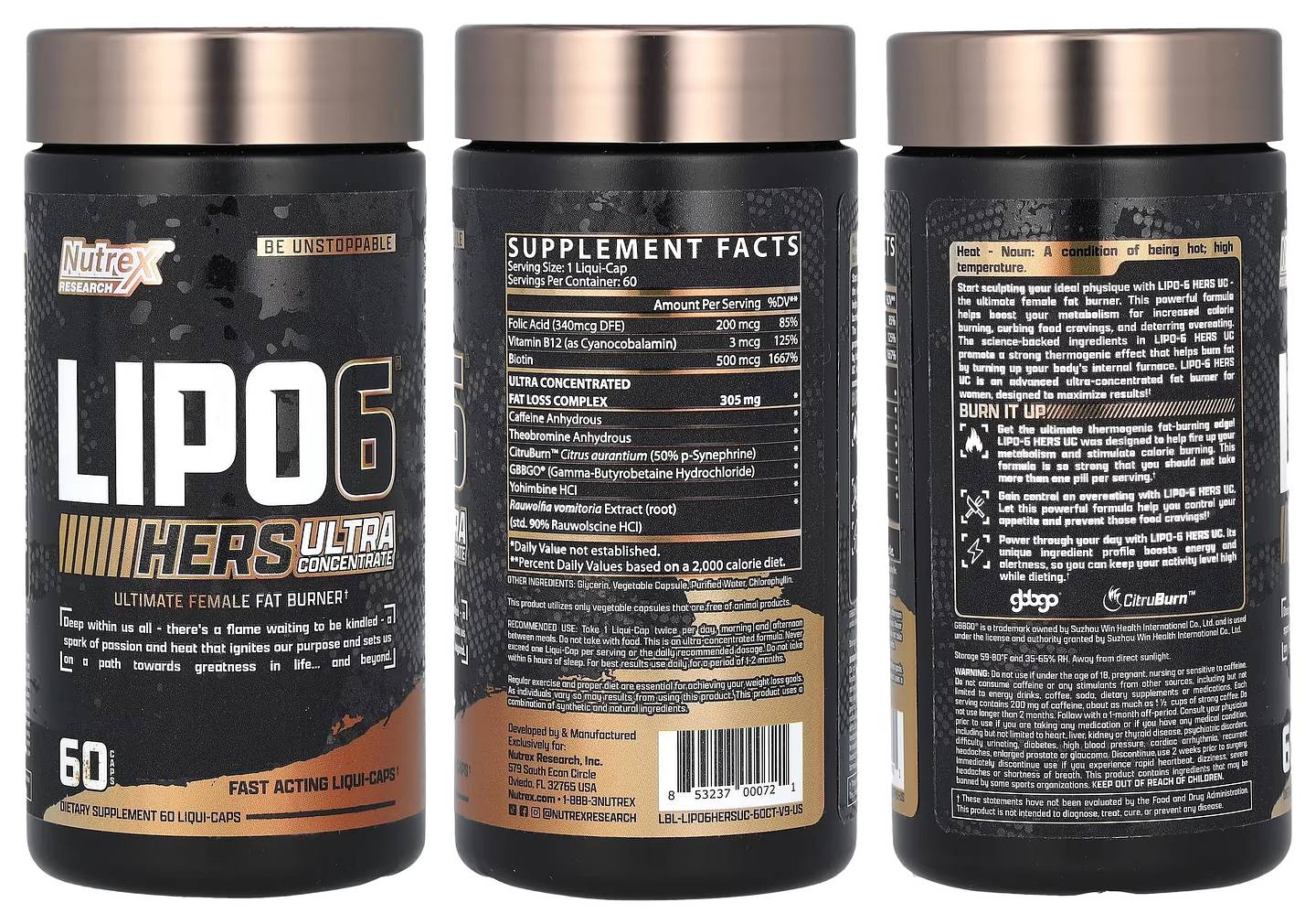 Nutrex Research, LIPO 6 Hers packaging