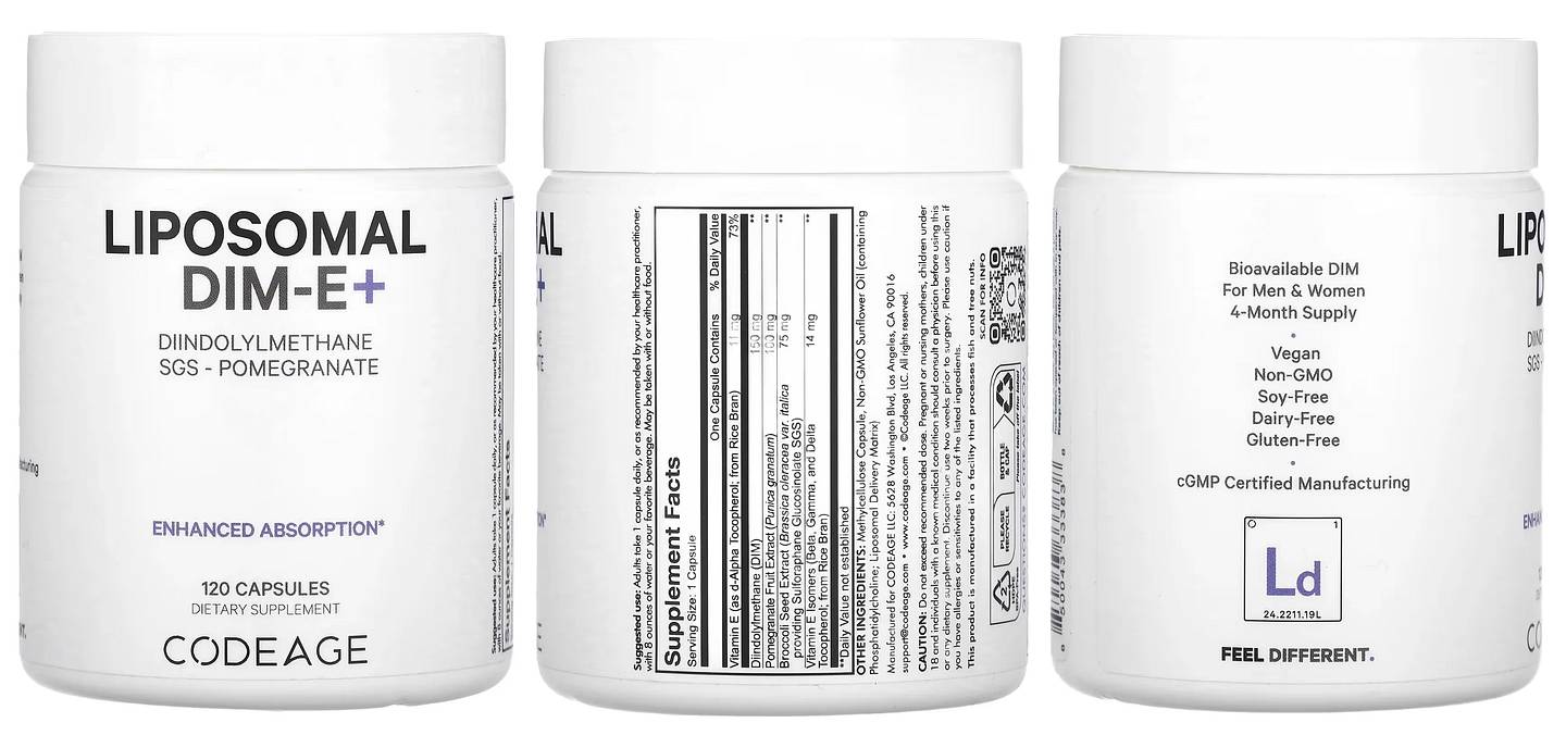 Codeage, Liposmal DIM-E+ packaging