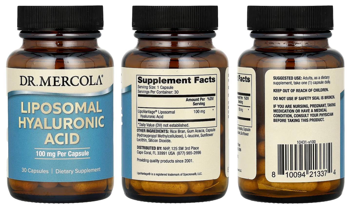 Dr. Mercola, Liposomal Hyaluronic Acid packaging