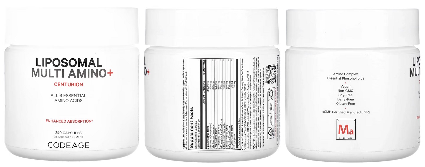 Codeage, Liposomal Multi Amino+ packaging