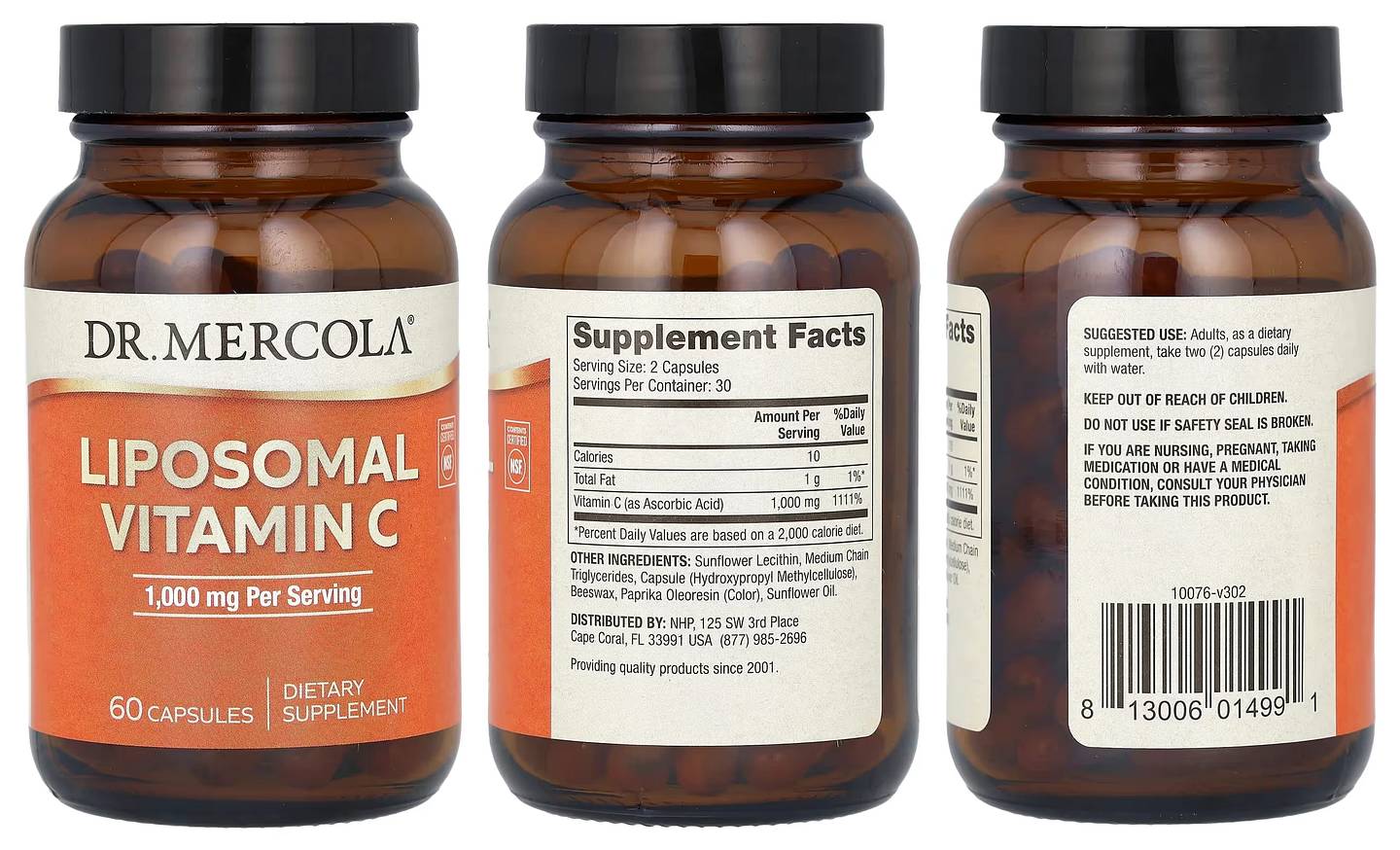 Dr. Mercola, Liposomal Vitamin C packaging