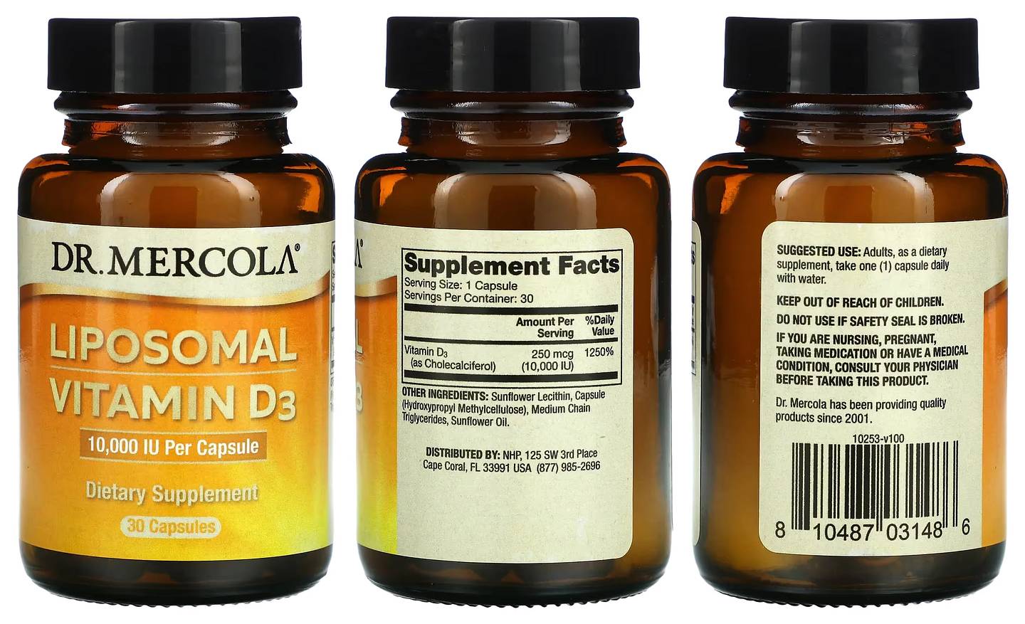 Dr. Mercola, Liposomal Vitamin D3 packaging