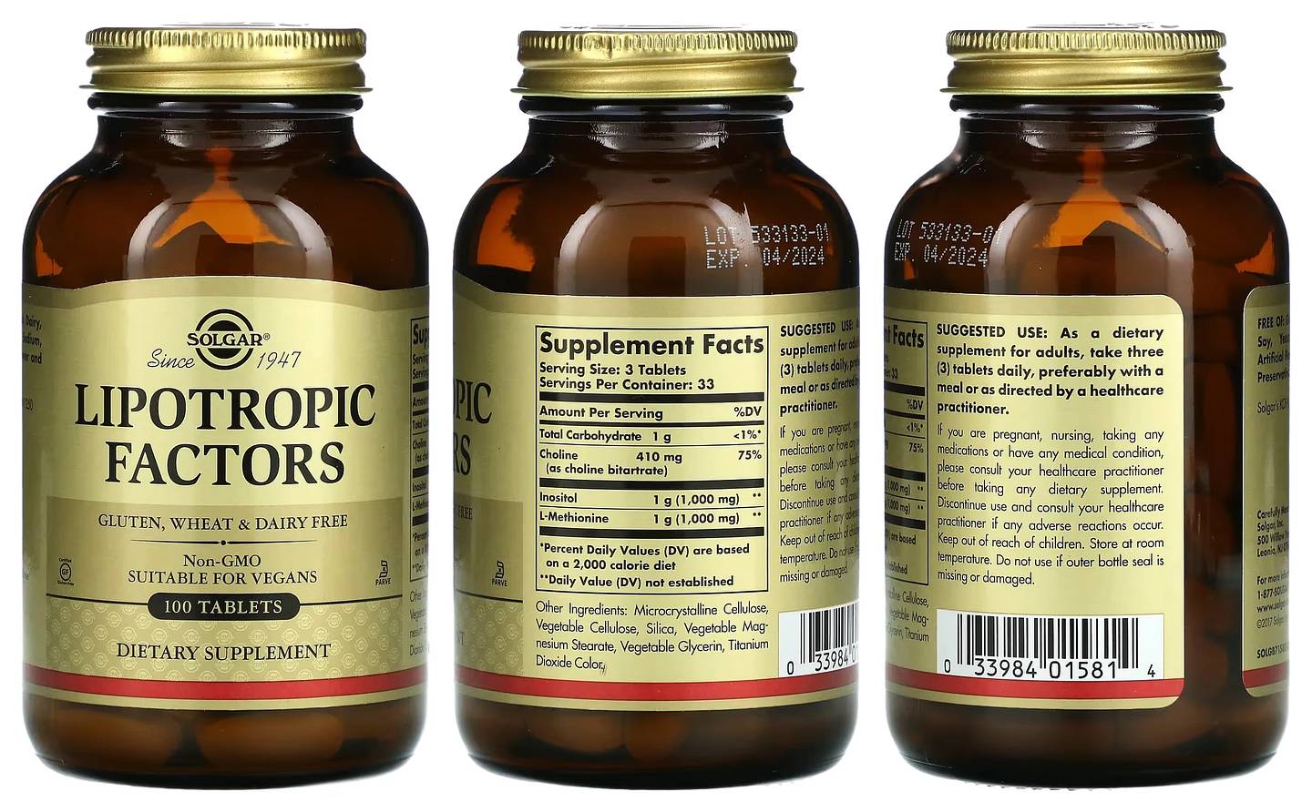 Solgar, Lipotropic Factors packaging