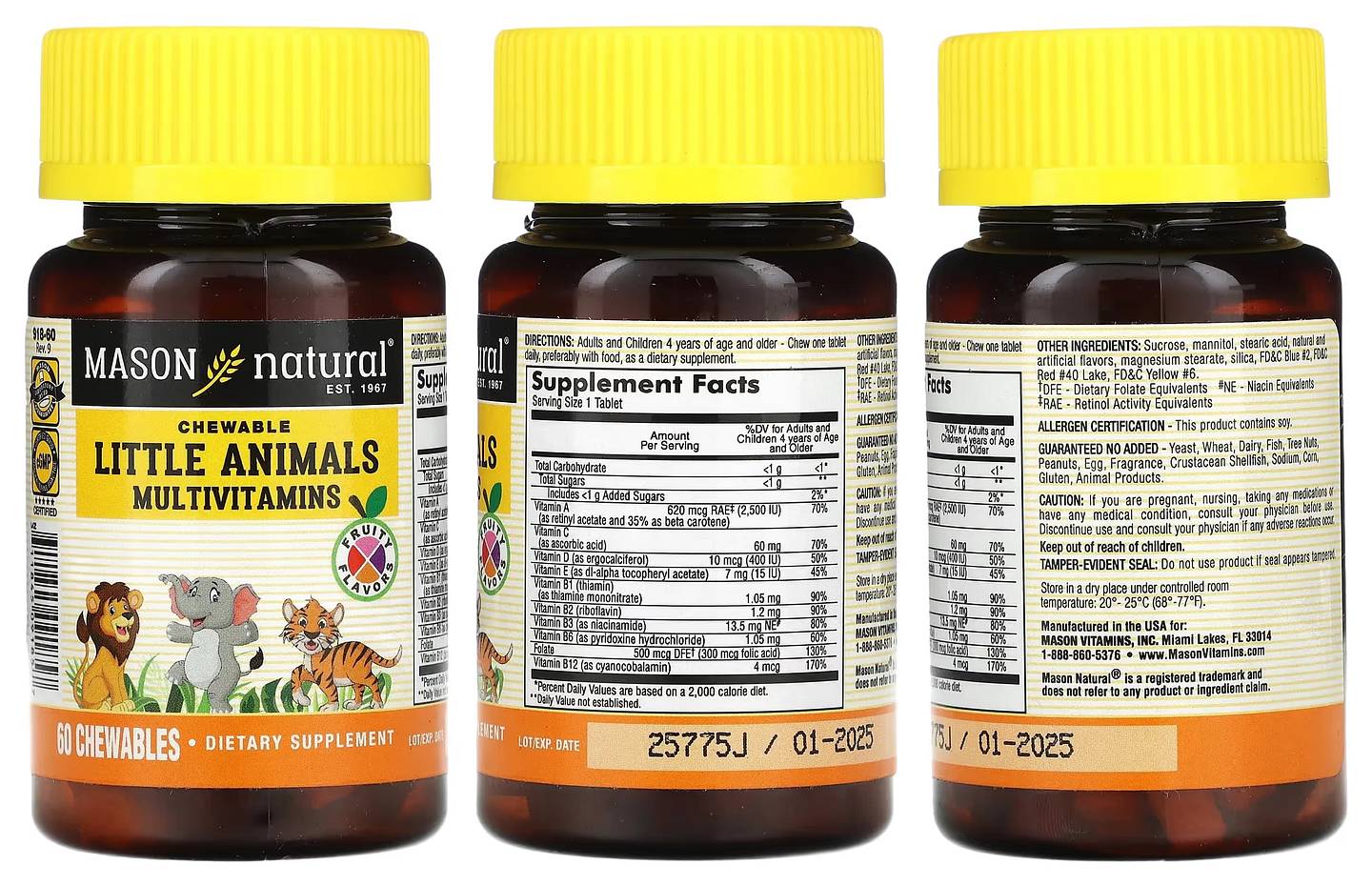 Mason Natural, Little Animals Multivitamins packaging