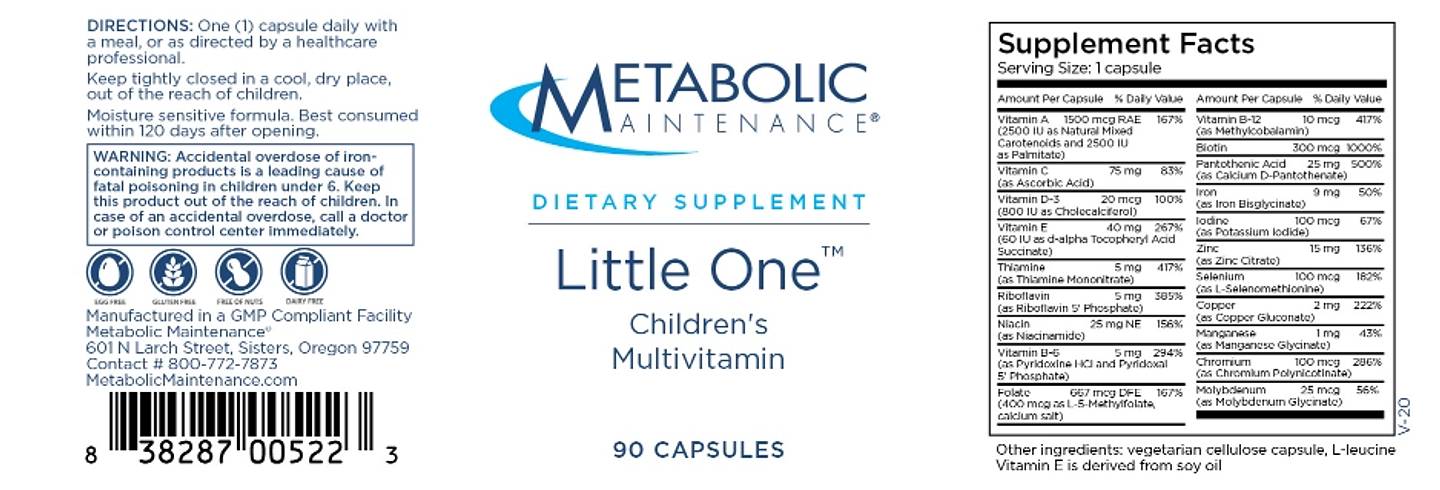 Metabolic Maintenance, Little One label