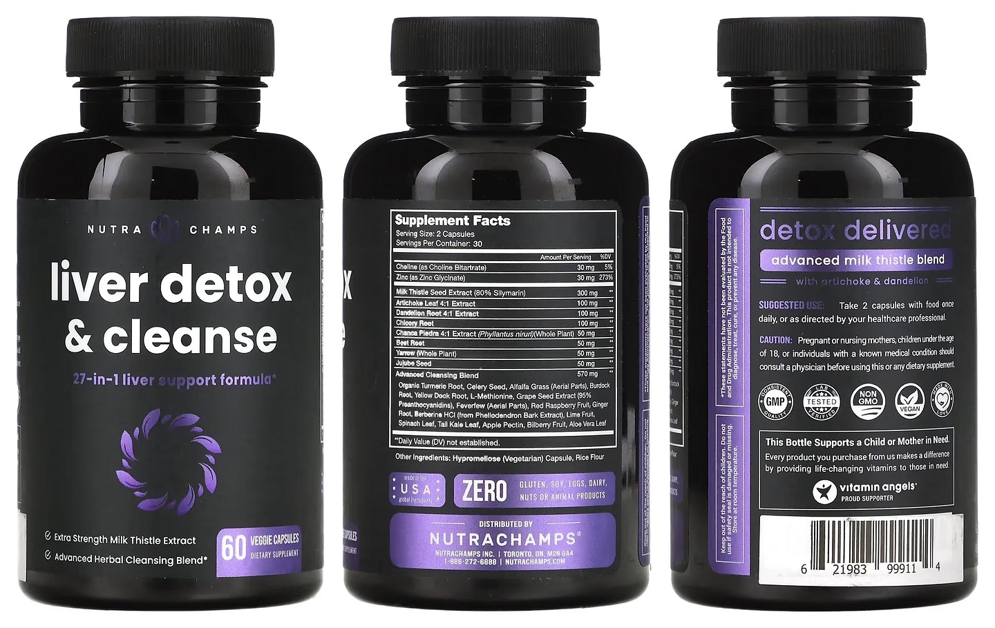 NutraChamps, Liver Detox & Cleanse packaging