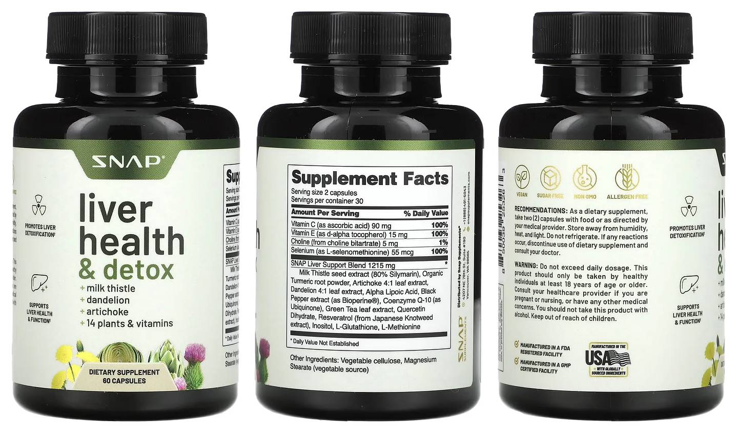 Snap Supplements, Liver Health & Detox packaging