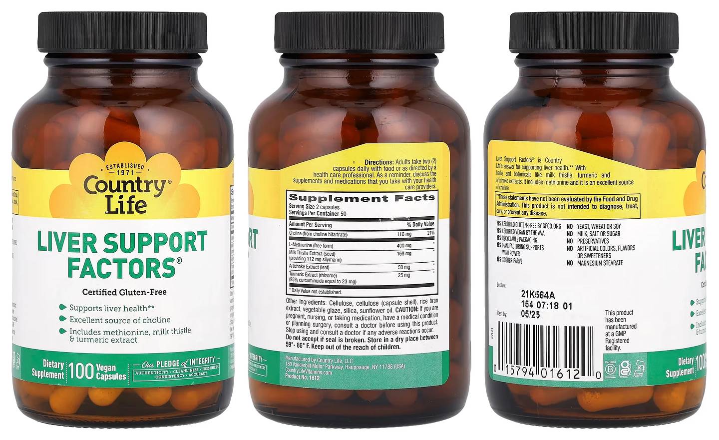 Country Life, Liver Support Factors packaging