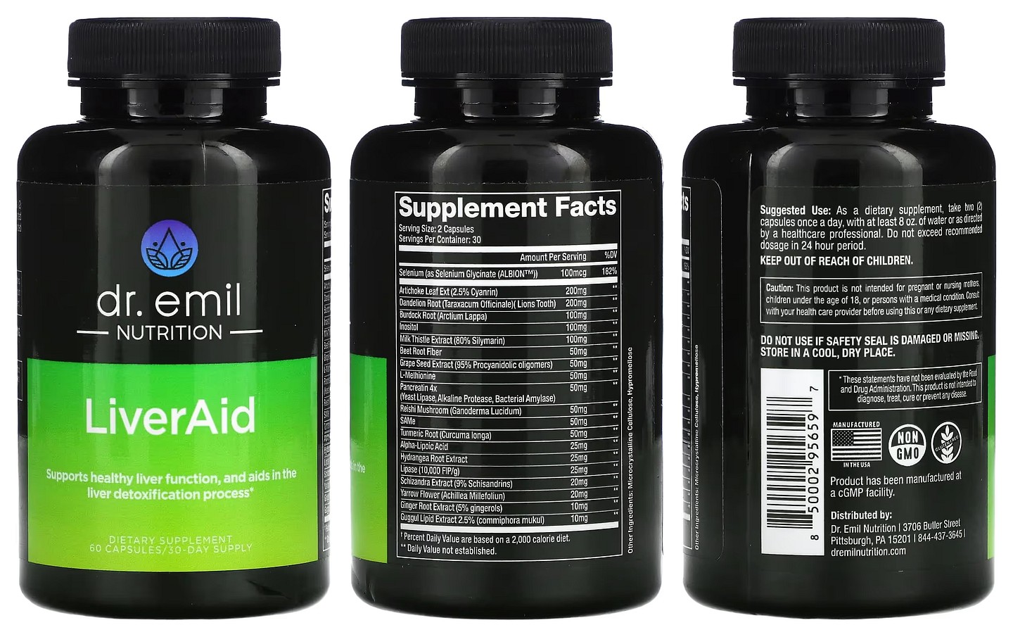 Dr. Emil Nutrition, LiverAid packaging