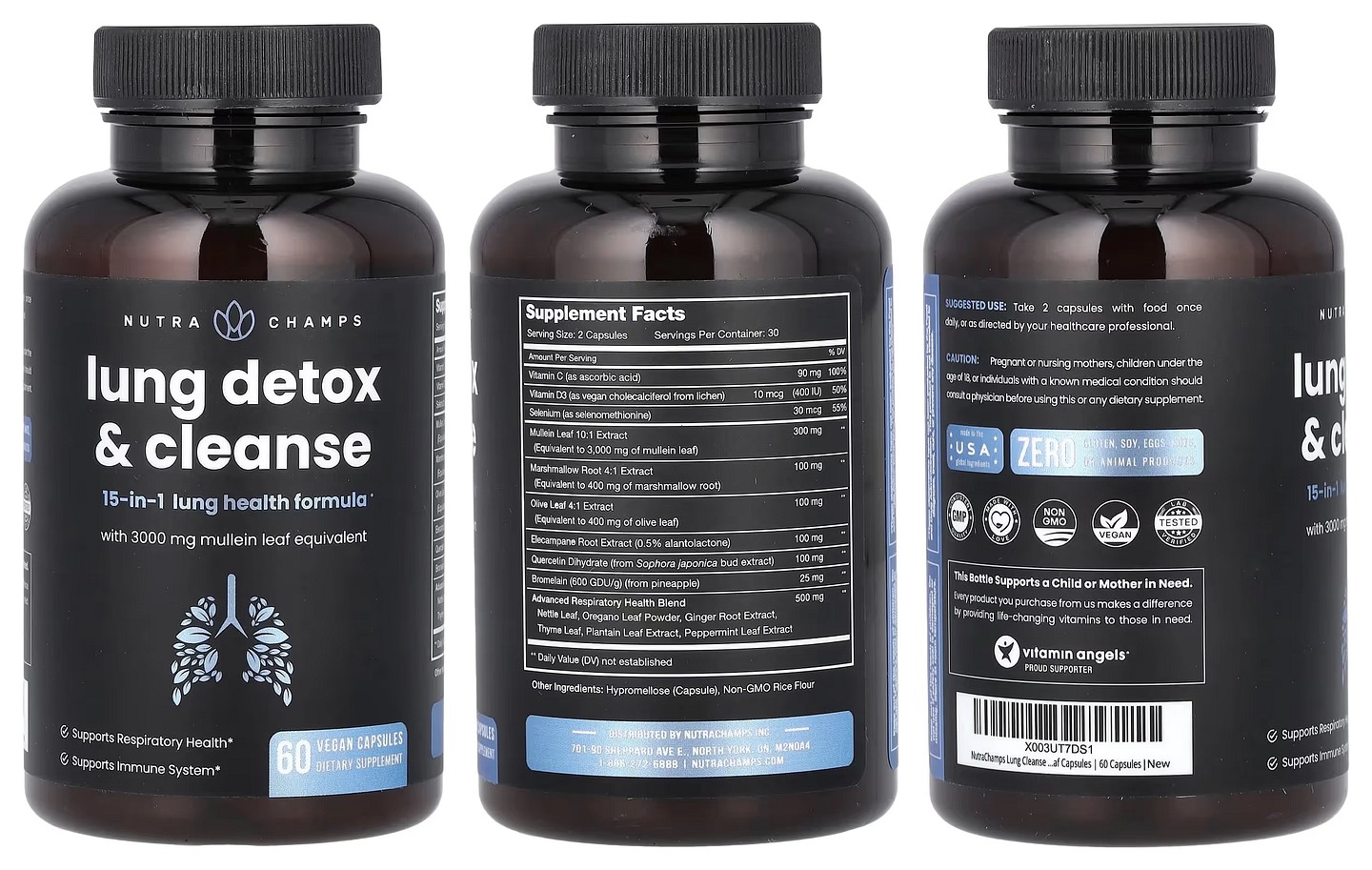 NutraChamps, Lung Detox & Cleanse packaging