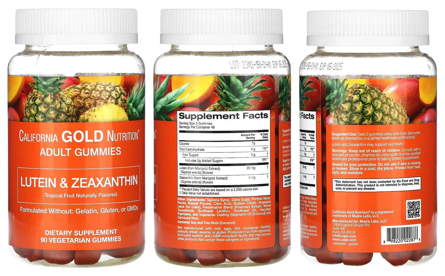 California Gold Nutrition, Lutein packaging