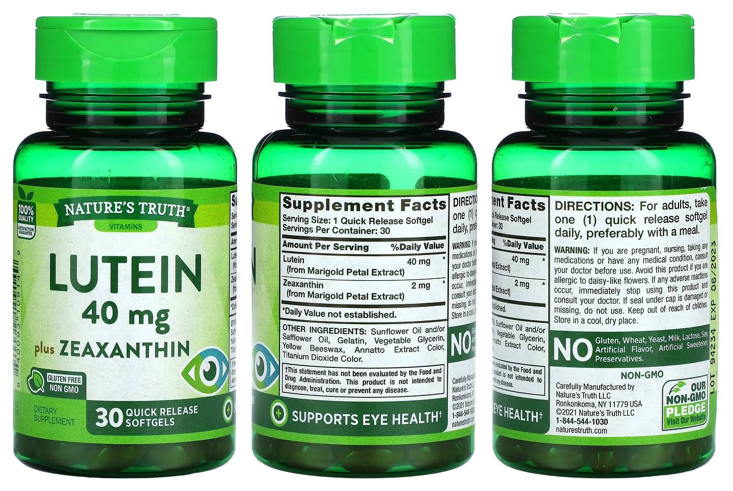 Nature's Truth, Lutein packaging