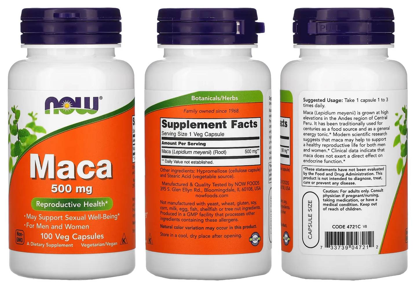 NOW Foods, Maca packaging