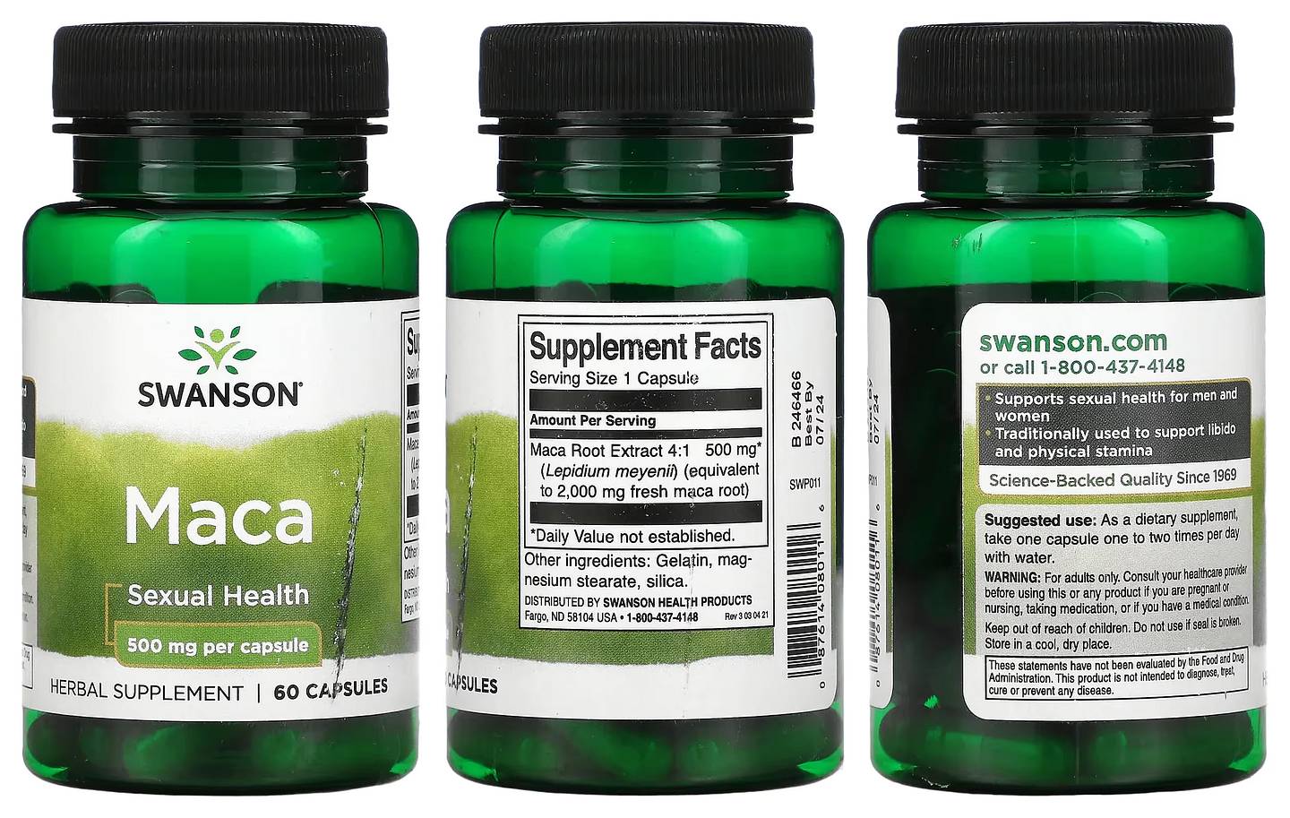 Swanson, Maca packaging