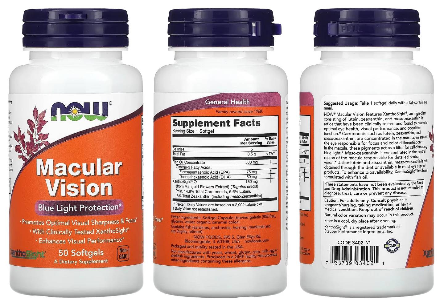 NOW Foods, Macular Vision packaging