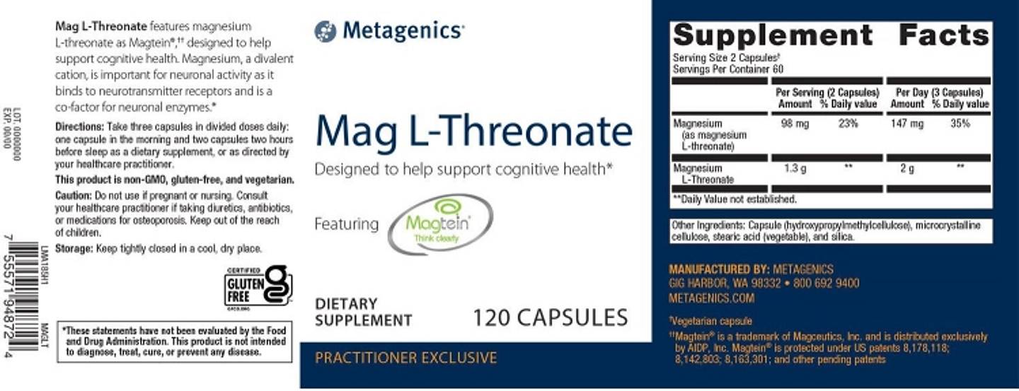 Metagenics, Mag L-Threonate label