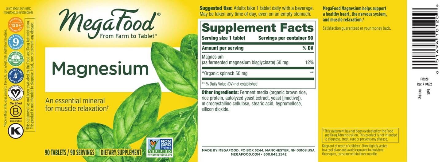 MegaFood, Magnesium label