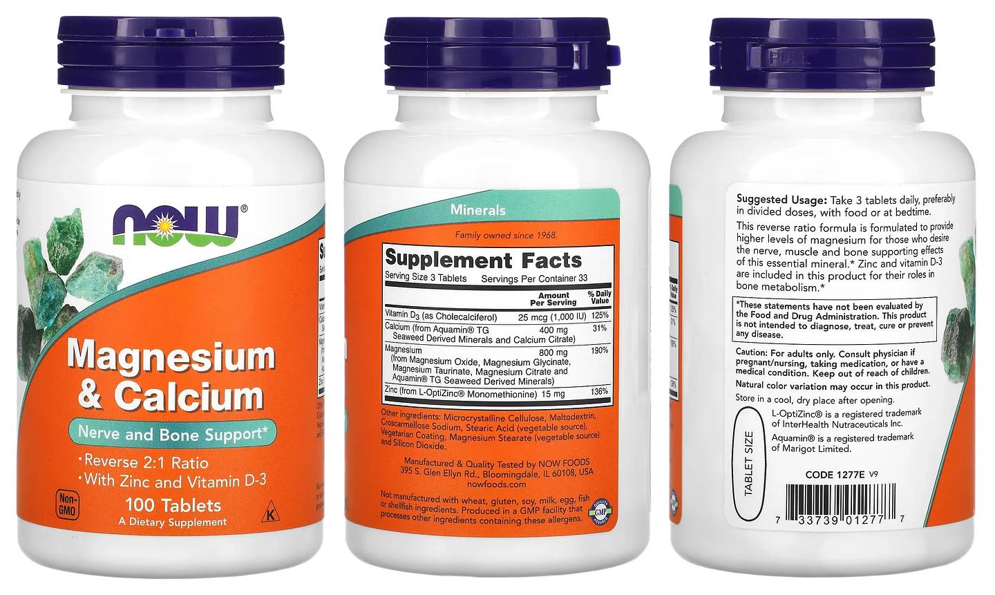 NOW Foods, Magnesium & Calcium packaging