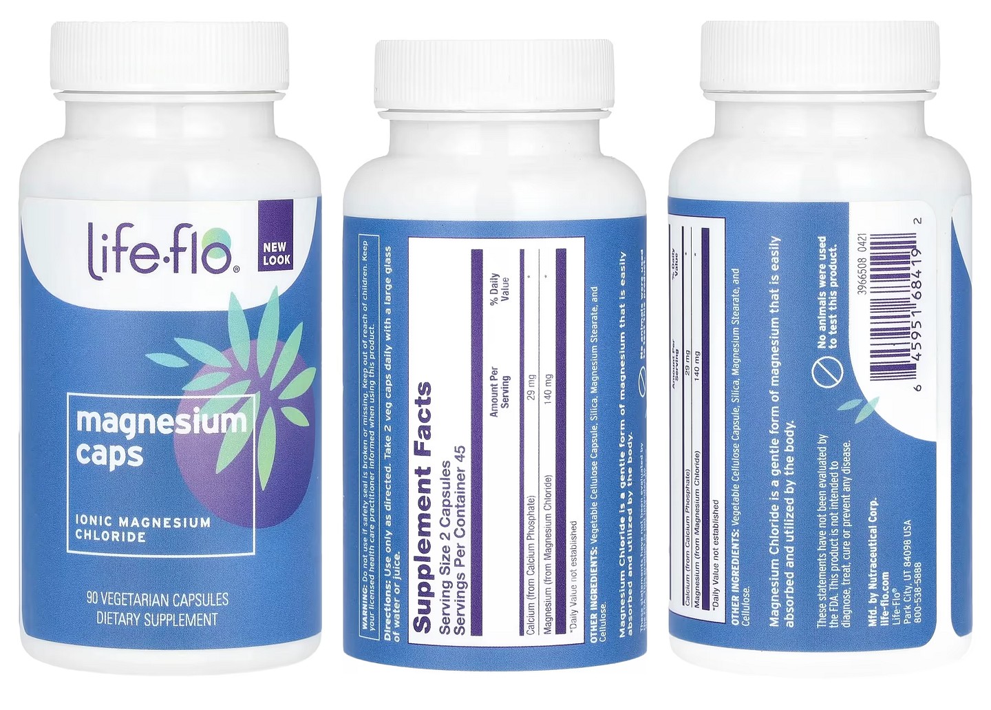 Life-flo, Magnesium Caps packaging