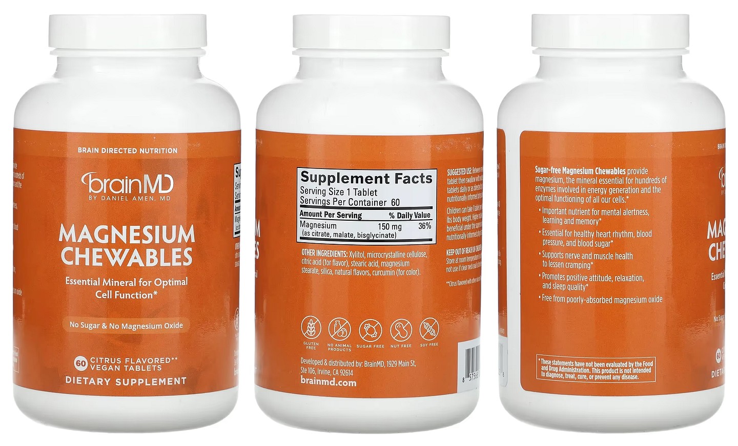 BrainMD, Magnesium Chewables packaging
