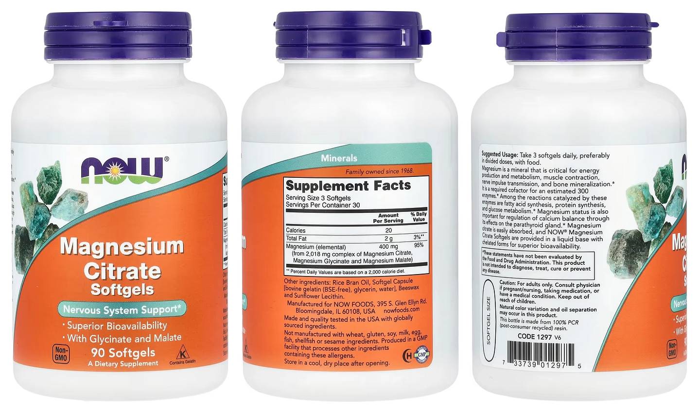 NOW Foods, Magnesium Citrate packaging