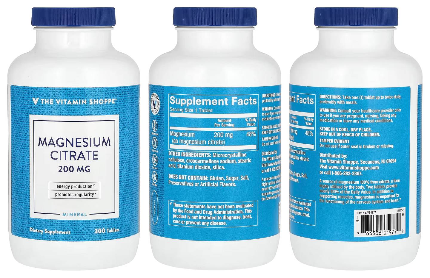 The Vitamin Shoppe, Magnesium Citrate packaging