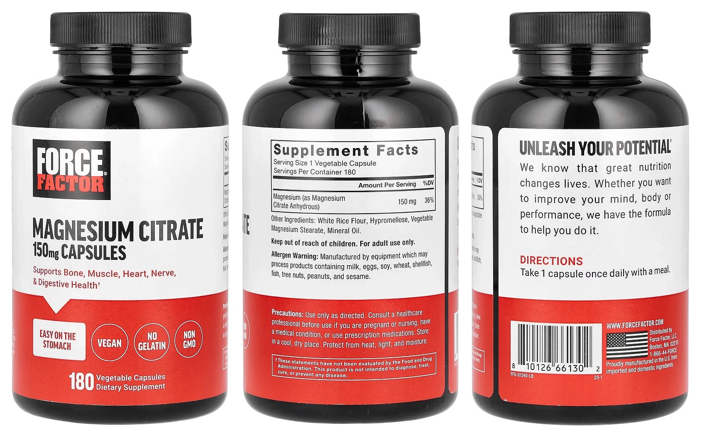 Force Factor, Magnesium Citrate packaging