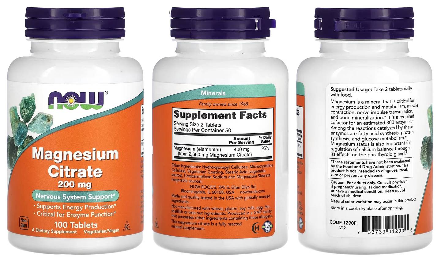 NOW Foods, Magnesium Citrate packaging