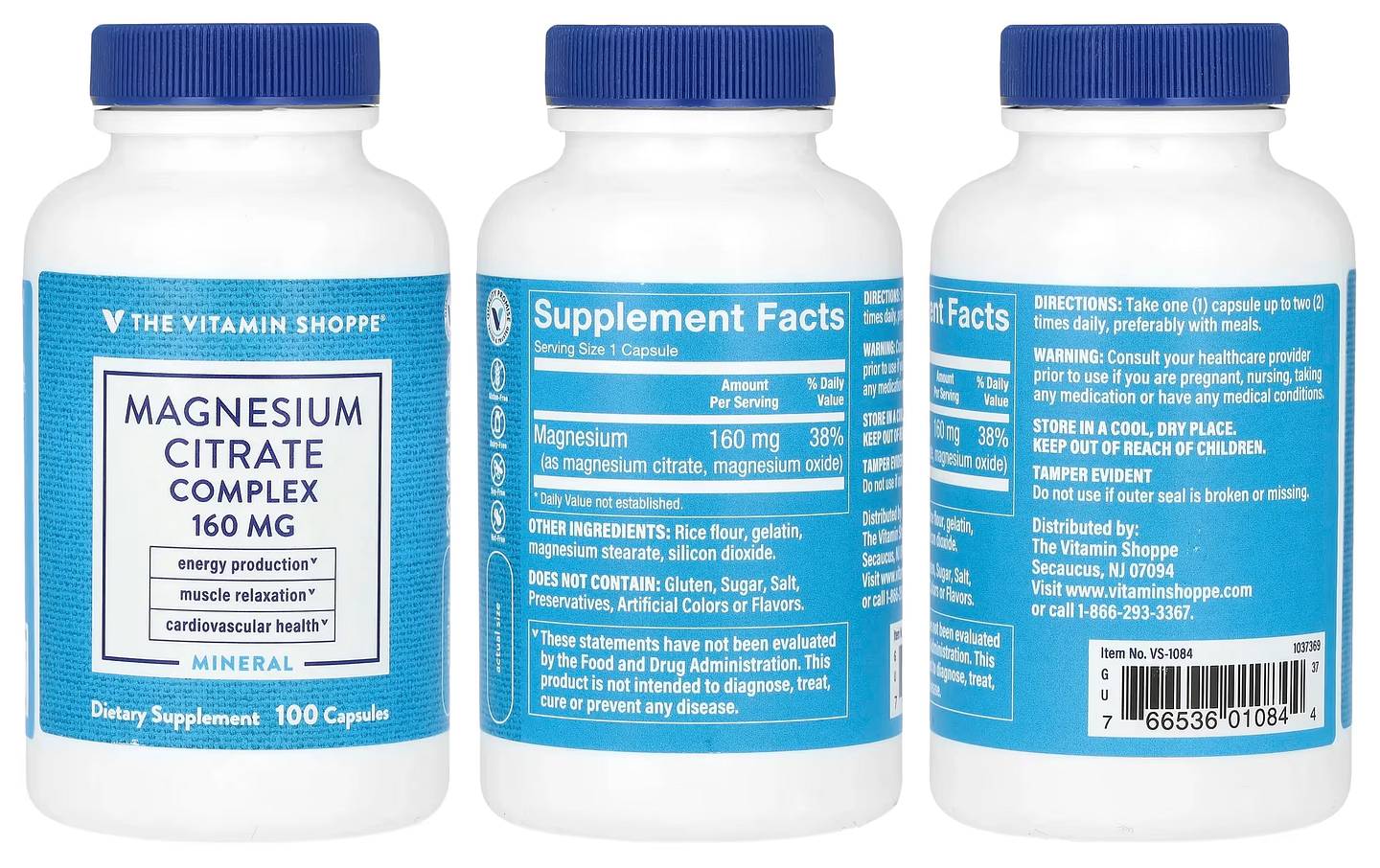 The Vitamin Shoppe, Magnesium Citrate Complex packaging