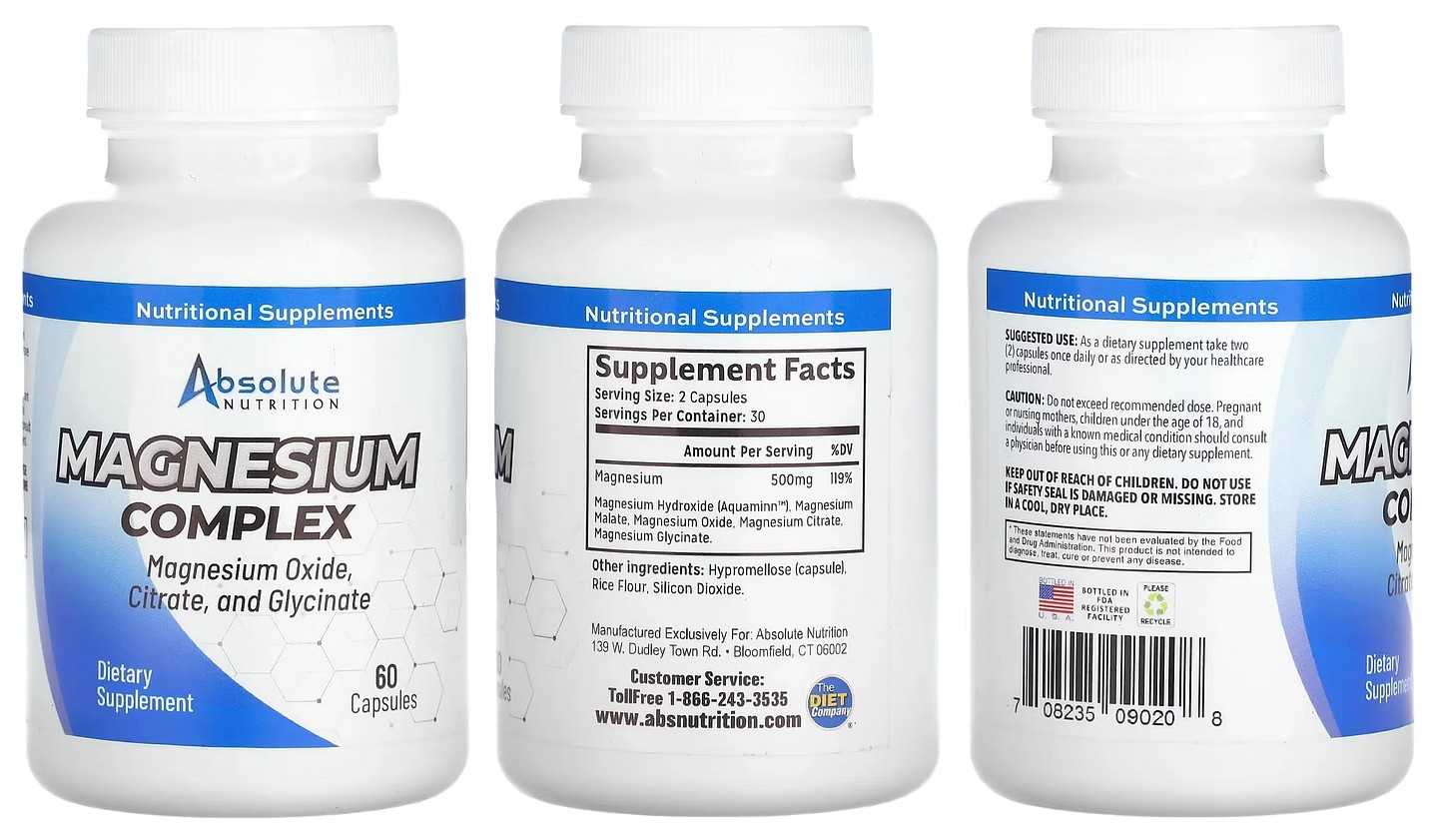 Absolute Nutrition, Magnesium Complex packaging