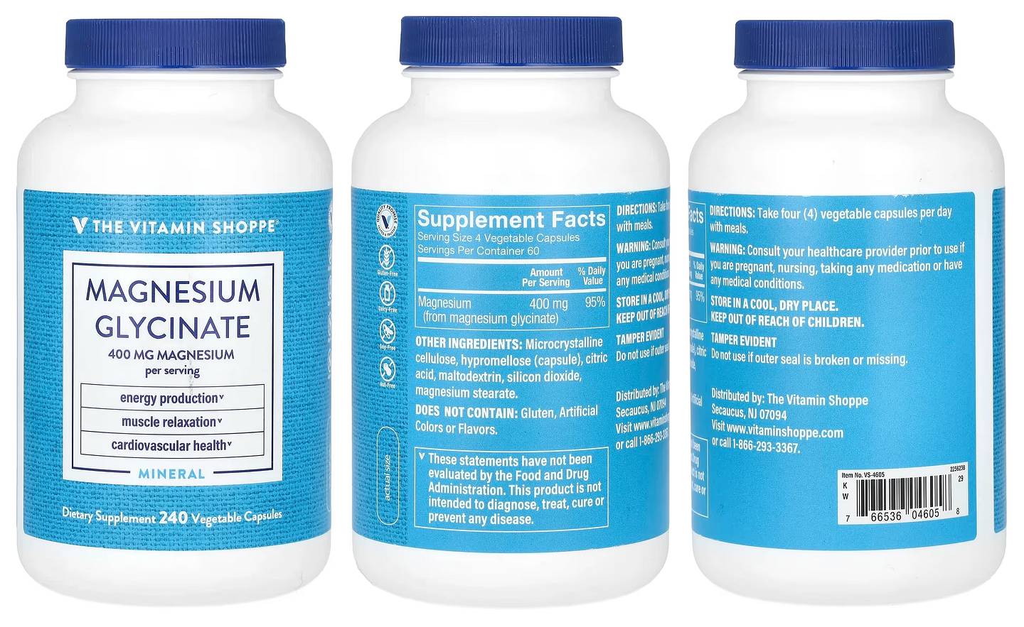 The Vitamin Shoppe, Magnesium Glycinate packaging