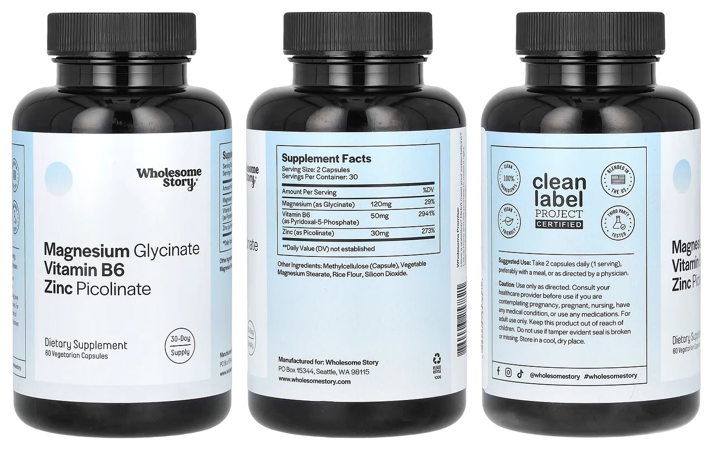 Wholesome Story, Magnesium Glycinate packaging