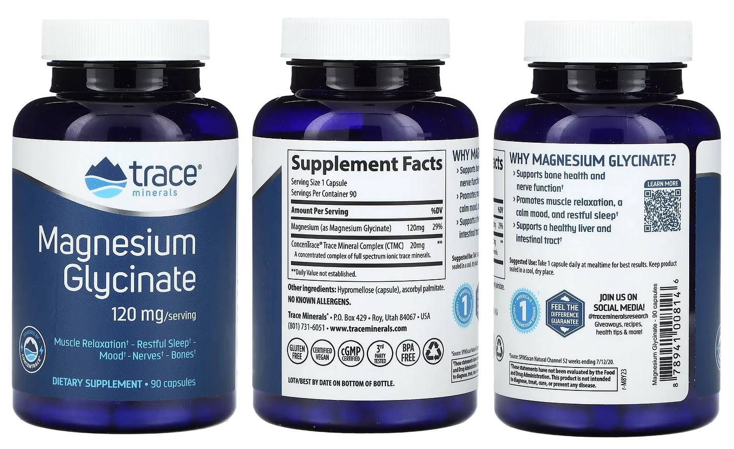 Trace Minerals, Magnesium Glycinate packaging